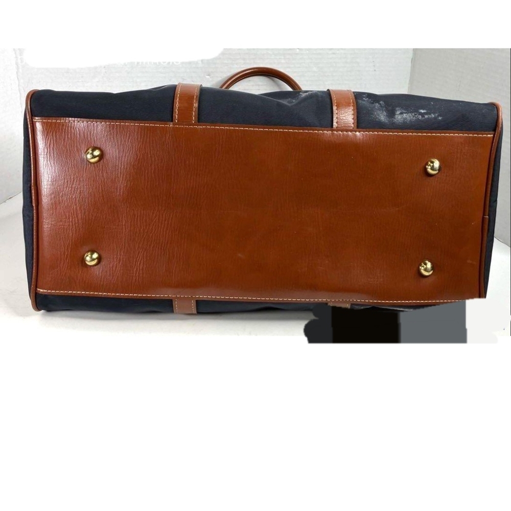 Valentino Blue and Brown Duffel Bag with Luxurious Leather Accents - Picture 6 of 9